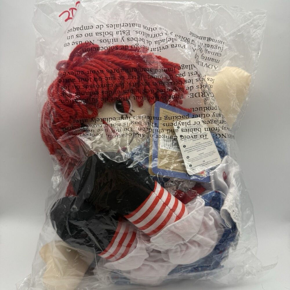 Aurora World Raggedy Ann Classic Doll 16" Brand New Factory Sealed Bag Hasbro